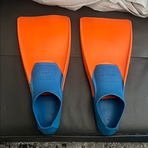 Sporti Orange and Blue Swim Fins for Enhanced Training